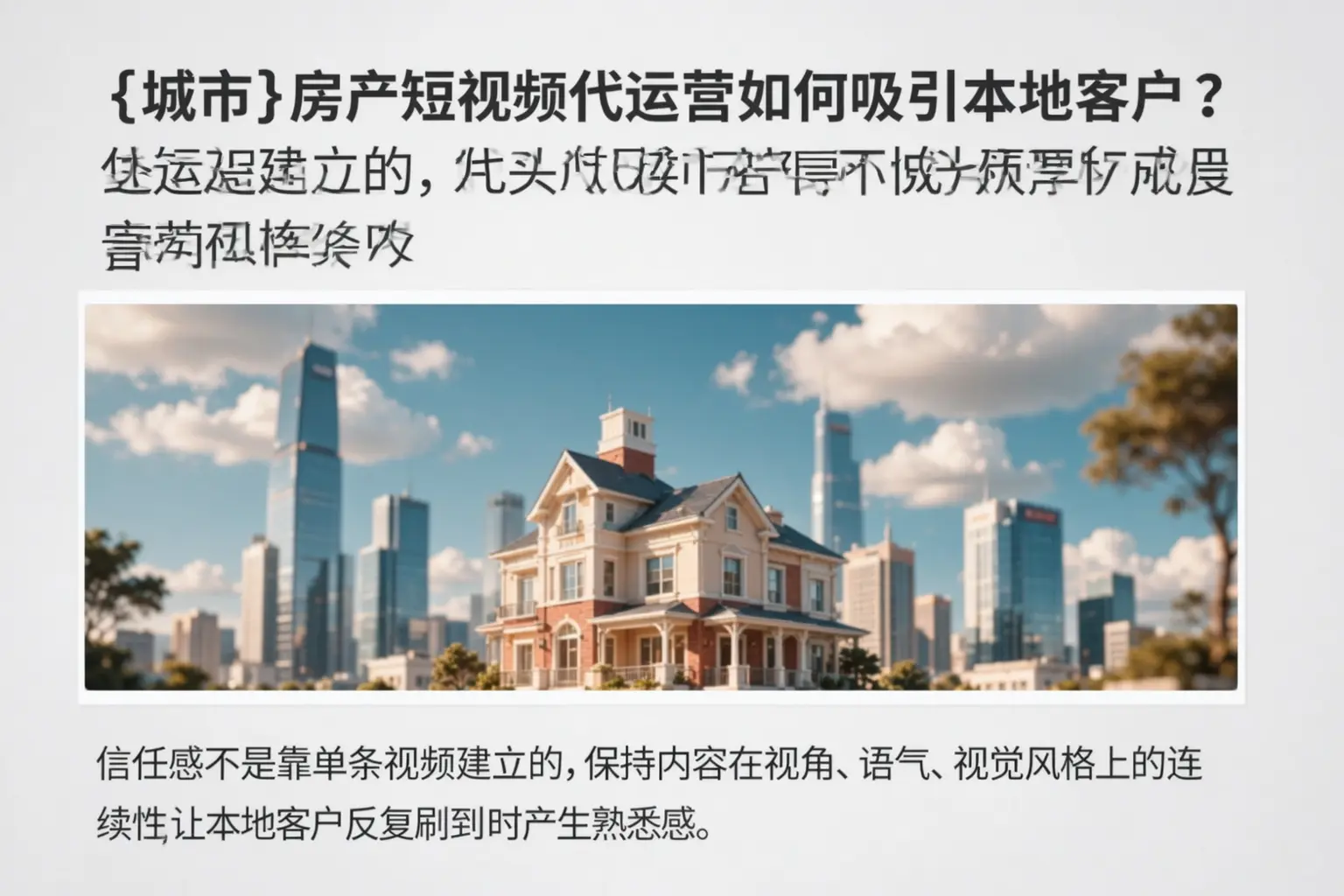 青岛房产短视频代运营如何吸引本地客户?