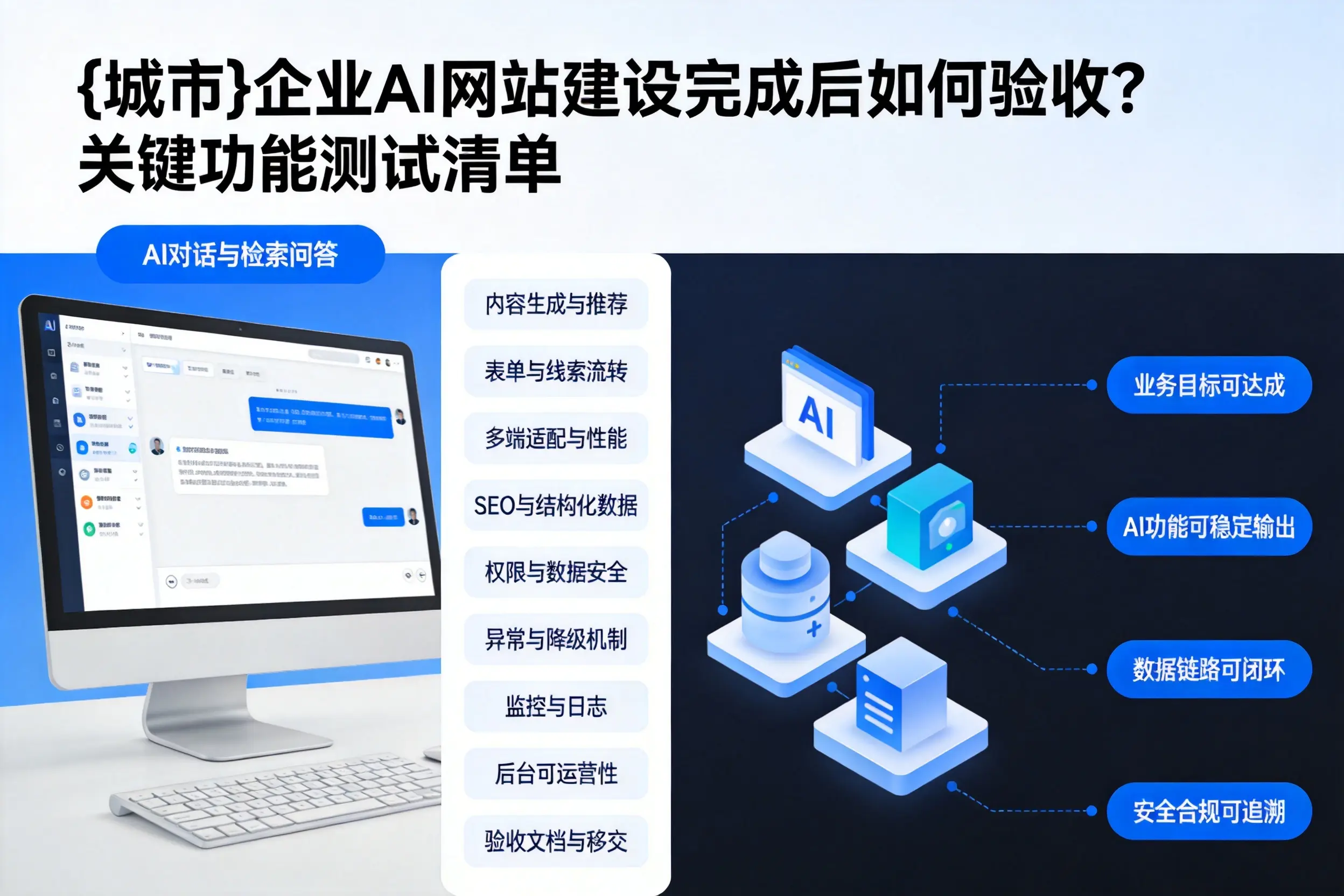 青岛企业AI网站建设完成后如何验收？关键功能测试清单