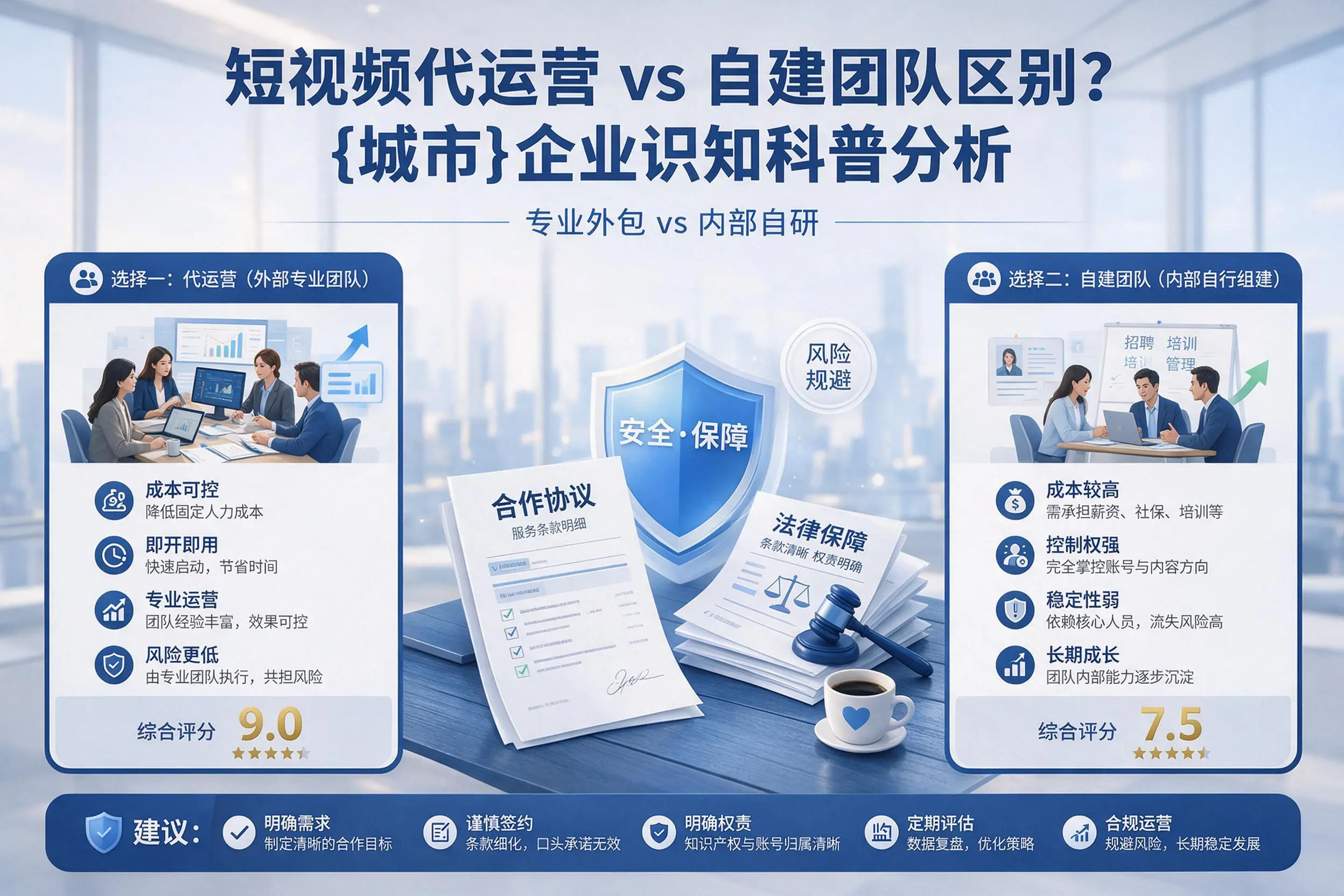 短视频代运营与自建团队区别?青岛企业认知科普分析