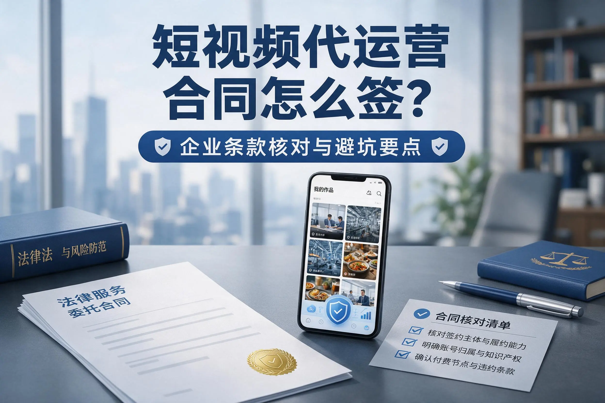 短视频代运营合同怎么签?青岛企业条款核对与避坑要点