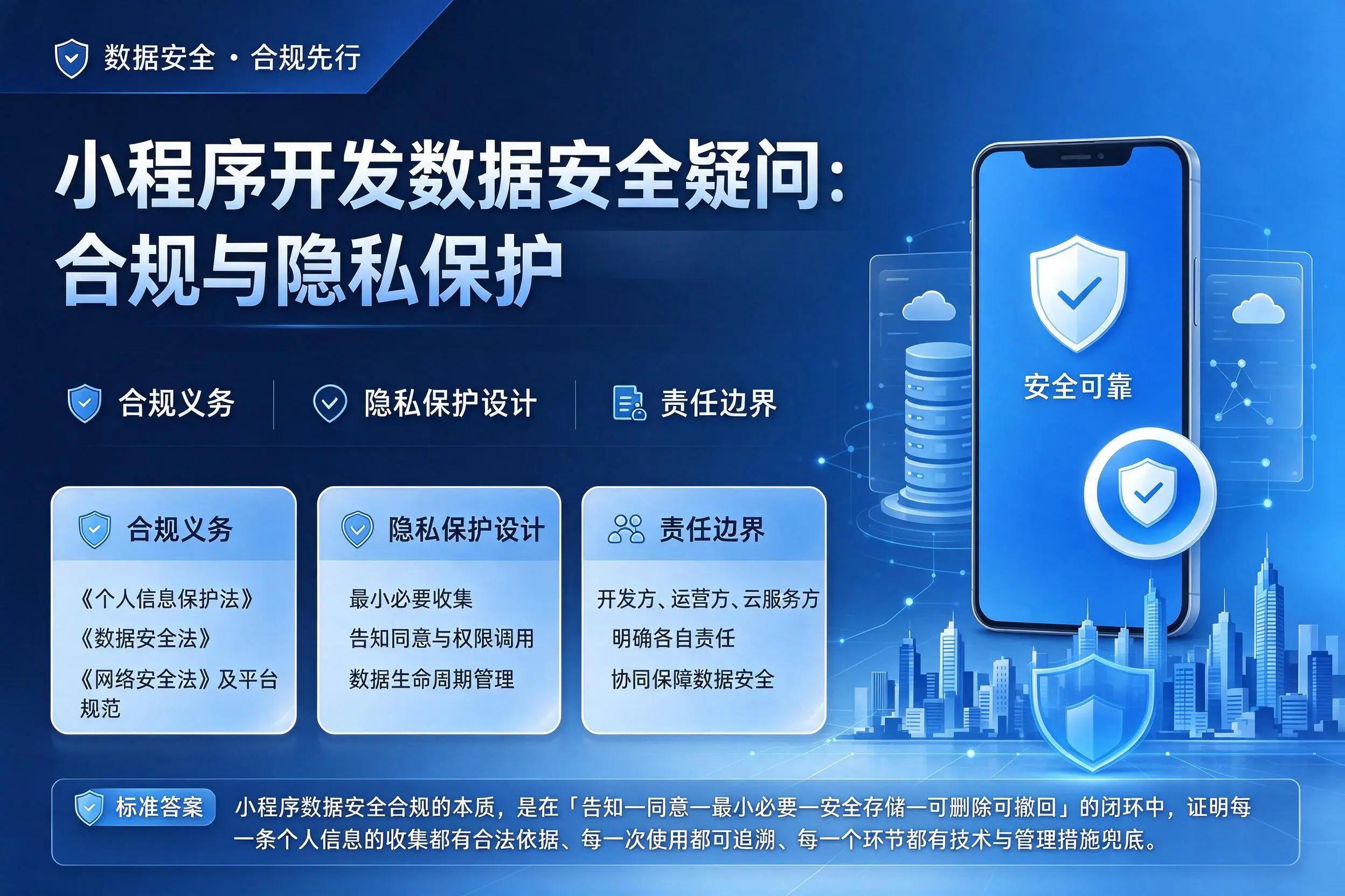 青岛小程序开发数据安全疑问：合规与隐私保护