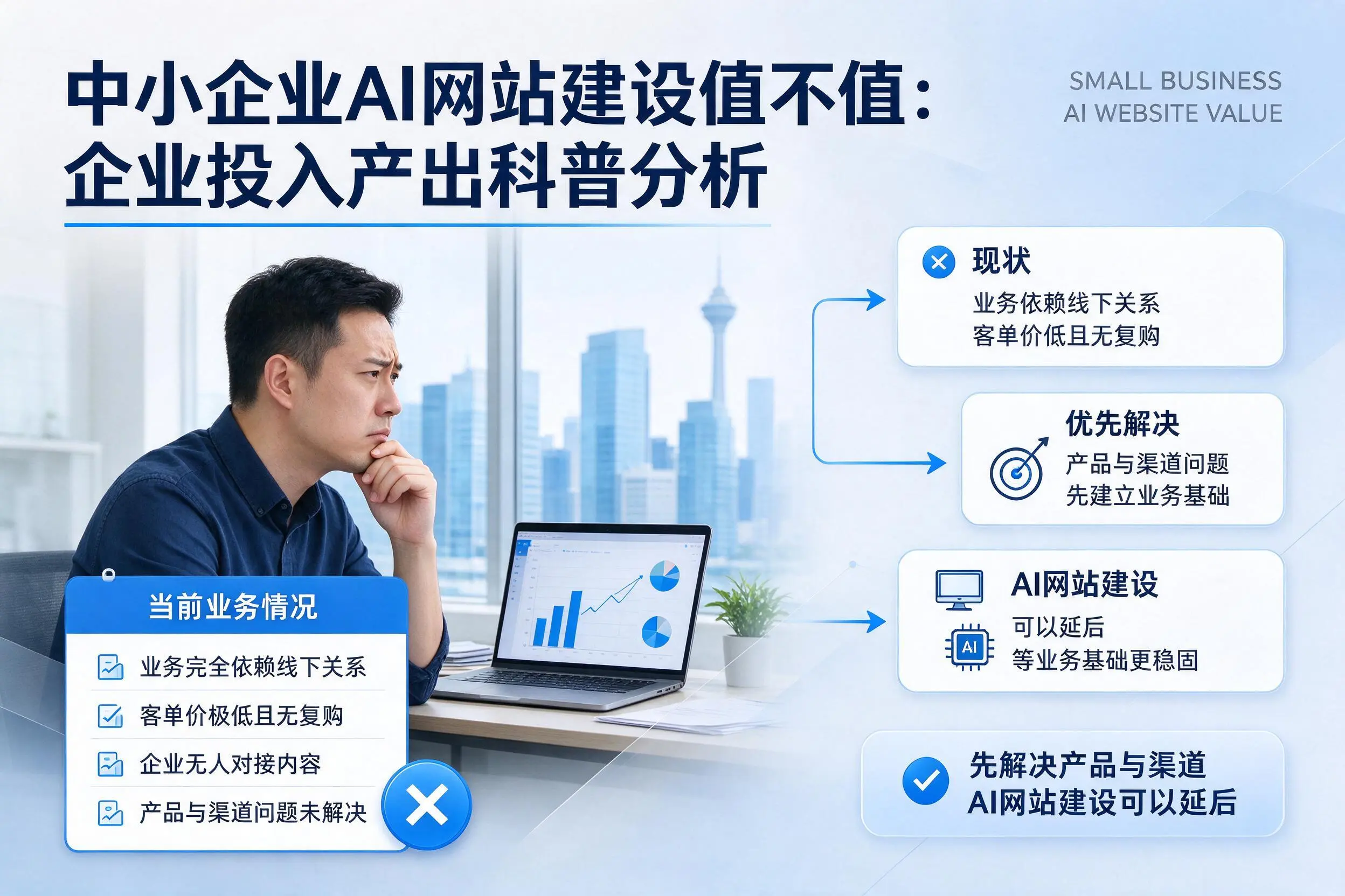 中小企业AI网站建设值不值:青岛企业投入产出科普分析