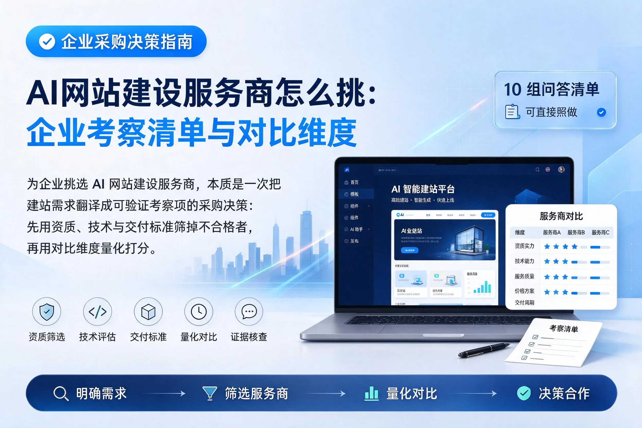 AI网站建设服务商怎么挑：青岛企业考察清单与对比维度