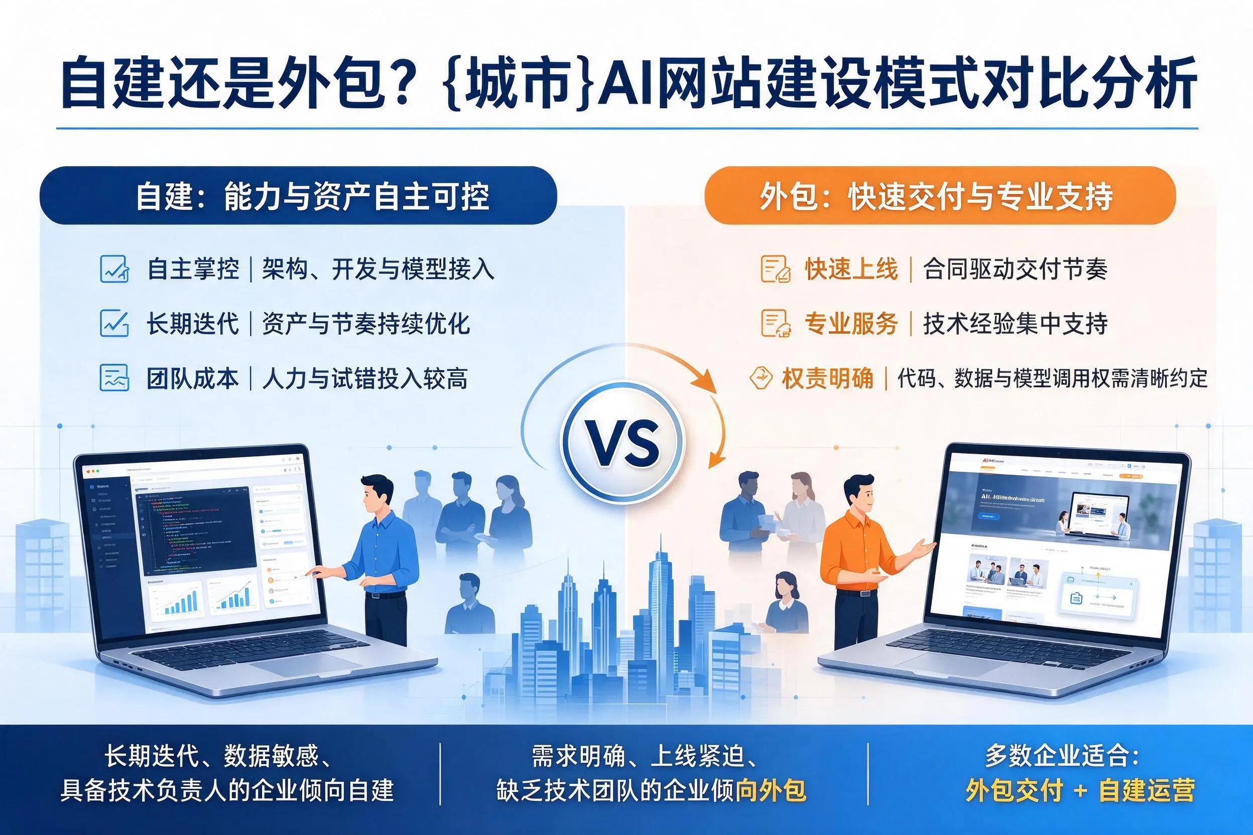 自建还是外包？青岛AI网站建设模式对比分析