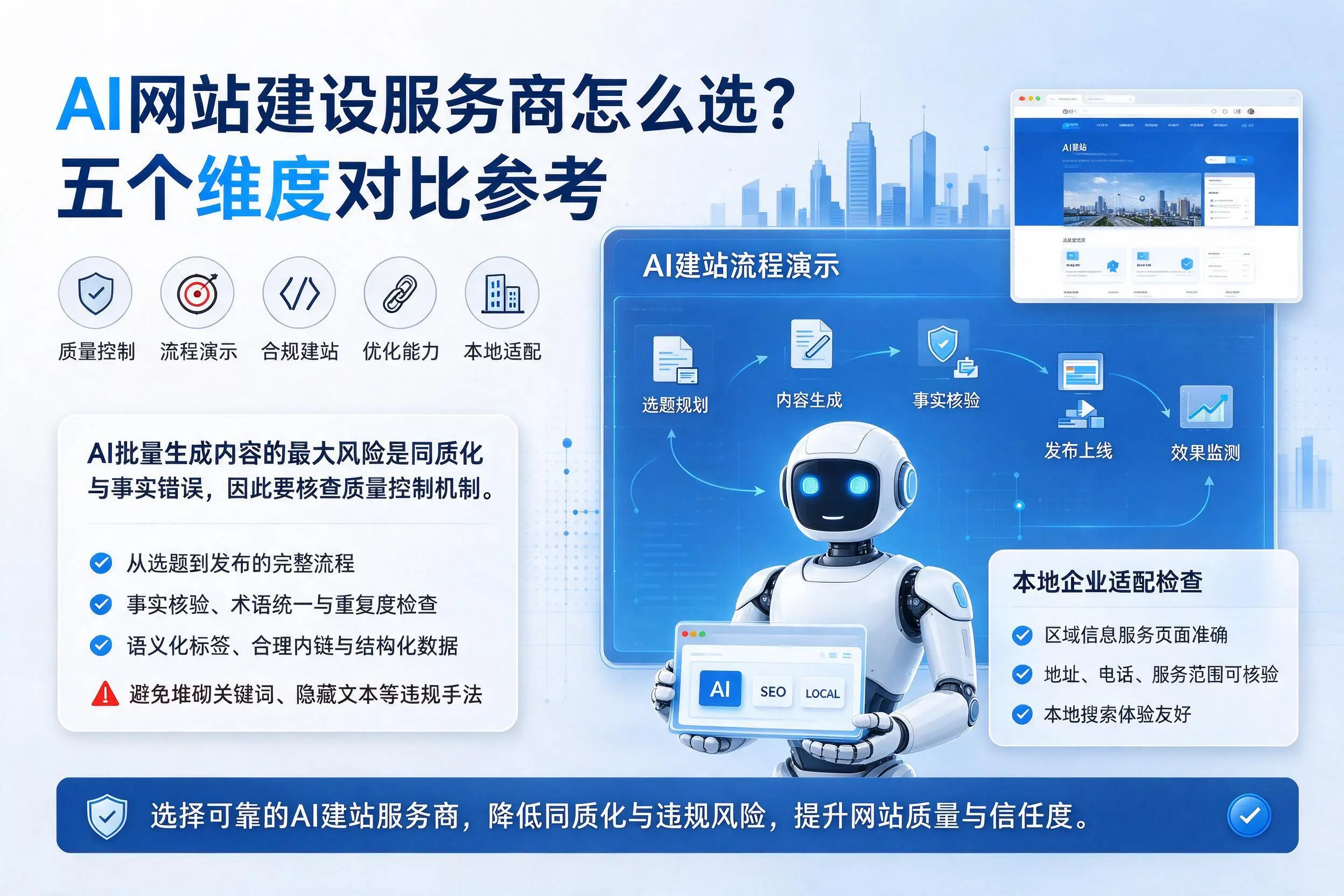 青岛AI网站建设服务商怎么选？五个维度对比参考